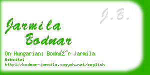 jarmila bodnar business card